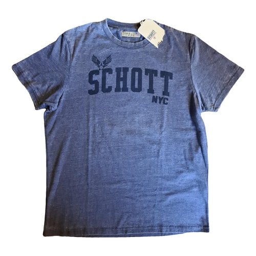 Pre-owned Schott T-shirt In Navy