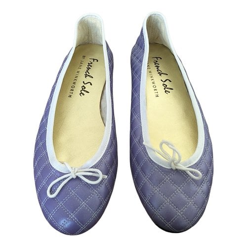 Pre-owned French Sole Leather Ballet Flats In Metallic
