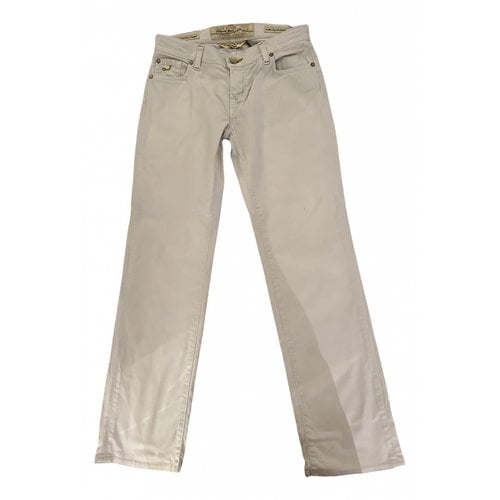 Pre-owned Jacob Cohen Straight Pants In Ecru