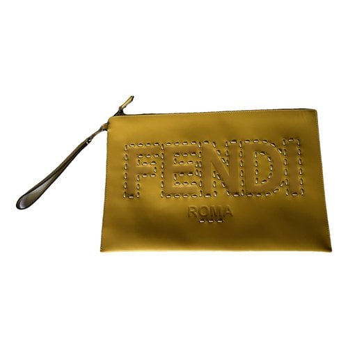 Pre-owned Fendi Leather Small Bag In Yellow