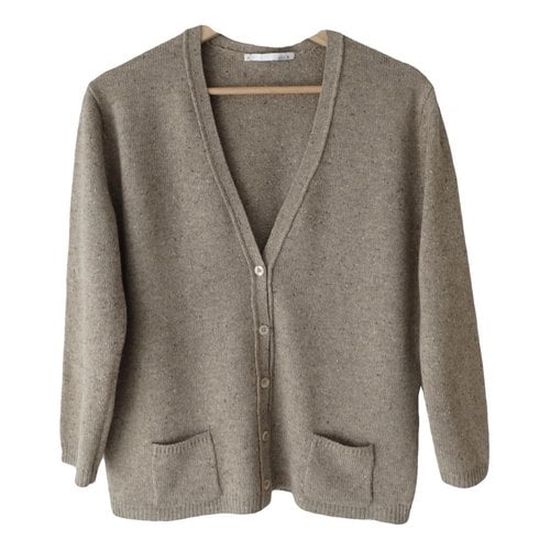 Pre-owned Allude Wool Cardigan In Brown