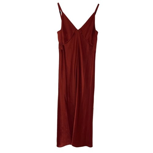 Pre-owned Helmut Lang Silk Mid-length Dress In Red