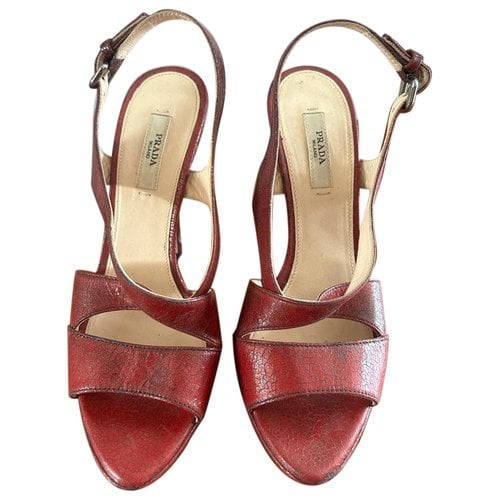 Pre-owned Prada Leather Heels In Red