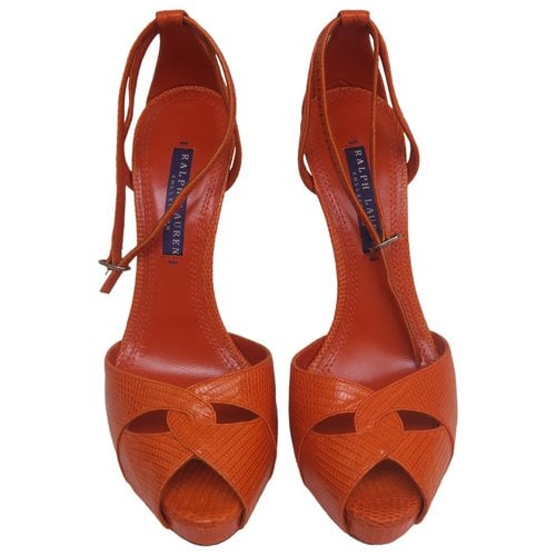 Pre-owned Ralph Lauren Leather Sandals In Orange