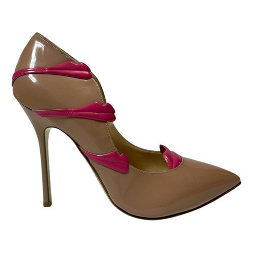Pre-owned Giannico Leather Heels In Beige