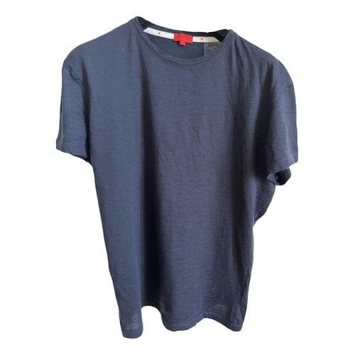 Pre-owned Isaia Silk T-shirt In Navy
