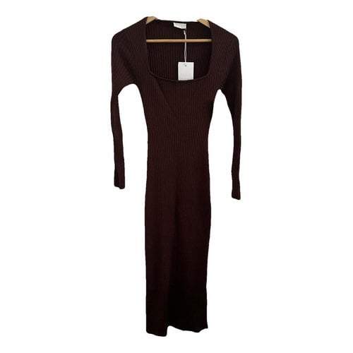 Pre-owned Posse Mid-length Dress In Brown