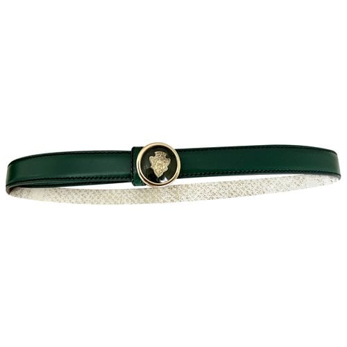 Pre-owned Gucci Leather Belt In Green