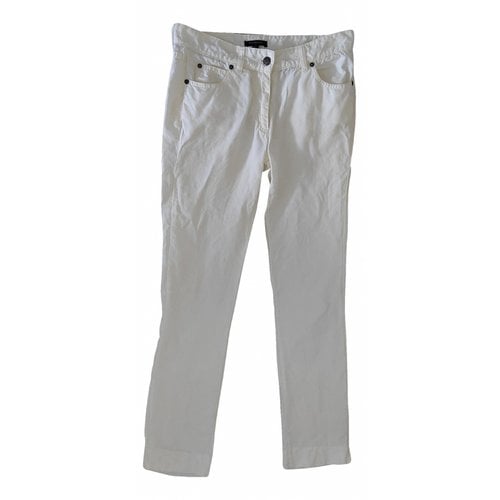 Pre-owned Burberry Linen Straight Pants In White