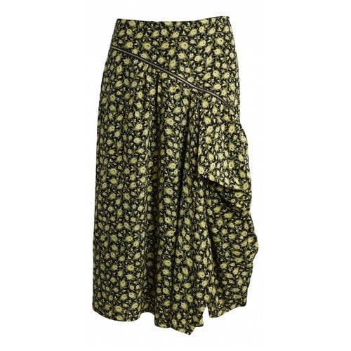 Pre-owned Burberry Silk Mid-length Skirt In Yellow