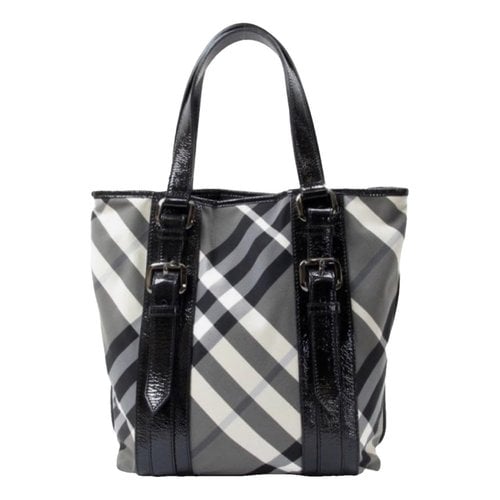 Pre-owned Burberry Linen Tote In Black