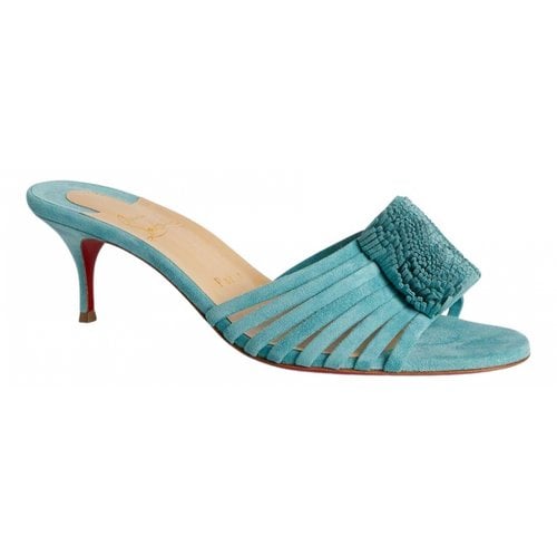 Pre-owned Christian Louboutin Mules In Blue