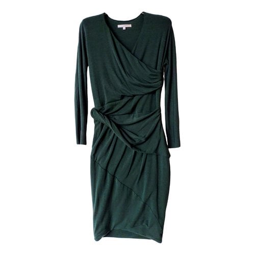 Pre-owned Carven Wool Mid-length Dress In Green