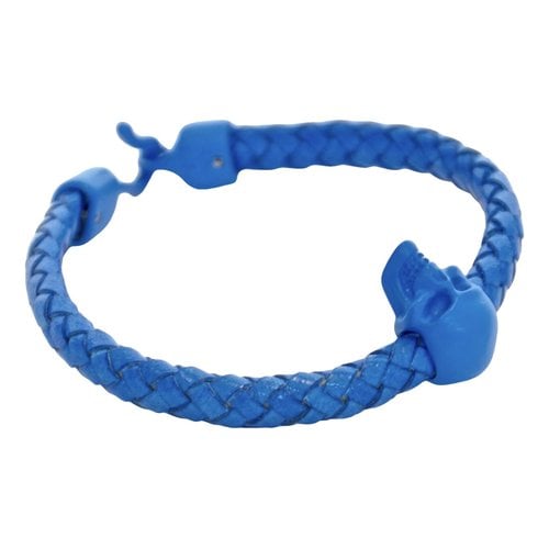 Pre-owned Alexander Mcqueen Leather Bracelet In Blue