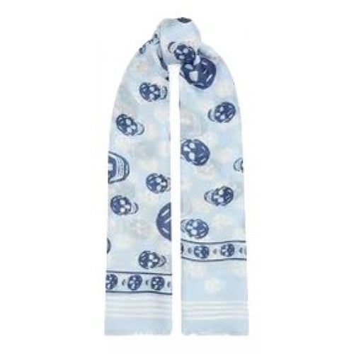 Pre-owned Alexander Mcqueen Scarf In Blue