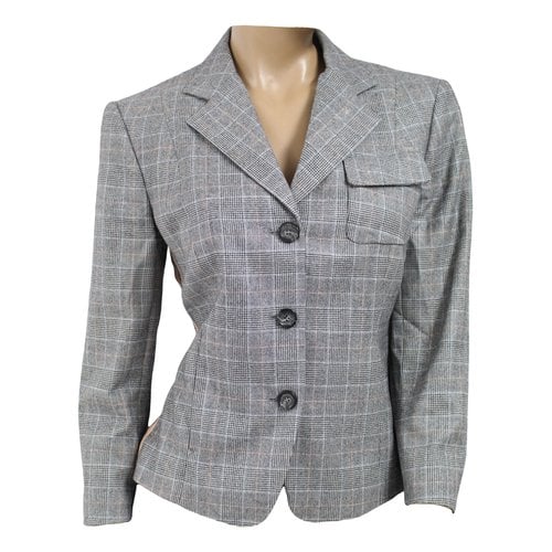 Pre-owned Marc Cain Wool Blazer In Grey