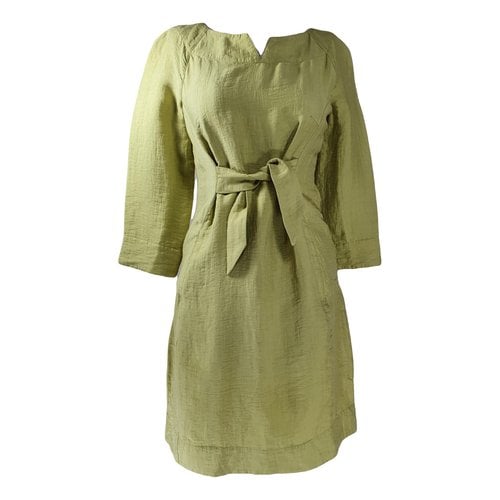 Pre-owned Bitte Kai Rand Linen Mid-length Dress In Green