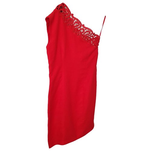 Pre-owned Genny Linen Mid-length Dress In Red