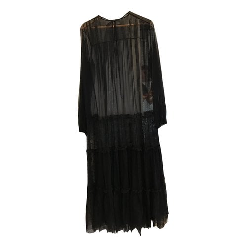 Pre-owned Pinko Lace Maxi Dress In Black
