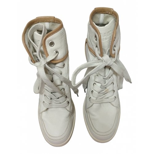 Pre-owned Hogan Leather Lace Ups In White