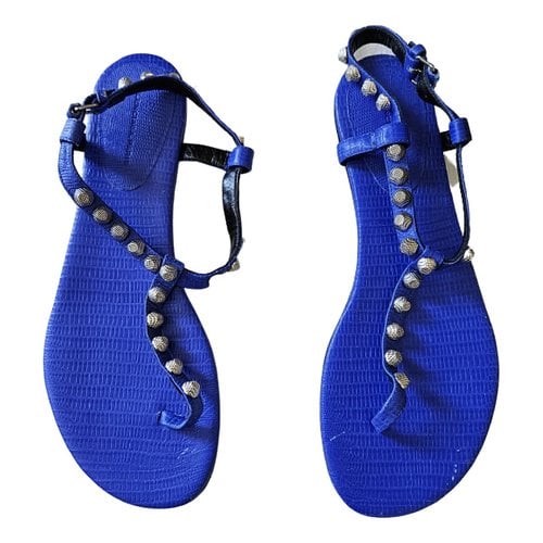 Pre-owned Balenciaga Leather Sandal In Blue