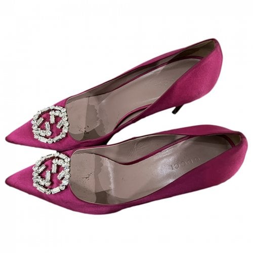 Pre-owned Gucci Cloth Heels In Pink