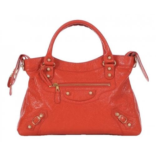 Pre-owned Balenciaga Town Leather Crossbody Bag In Red