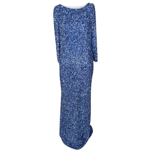 Pre-owned Theia Maxi Dress In Blue