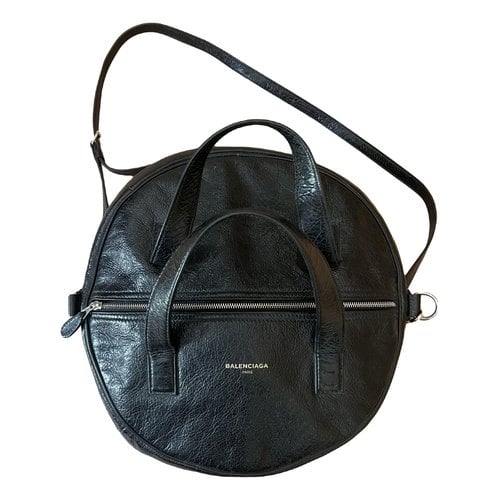 Pre-owned Balenciaga Air Hobo Leather Crossbody Bag In Black