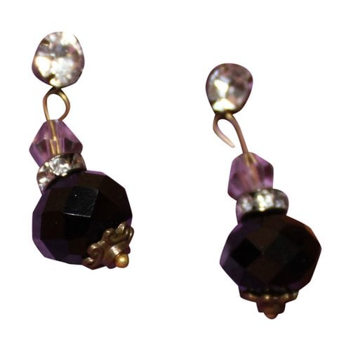Pre-owned Prism Crystal Earrings In Burgundy