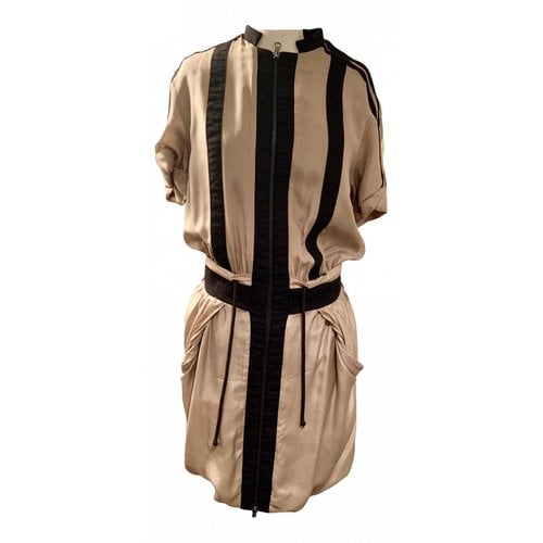 Pre-owned See By Chloé Silk Mid-length Dress In Beige