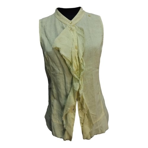 Pre-owned Armani Jeans Linen Vest In Yellow