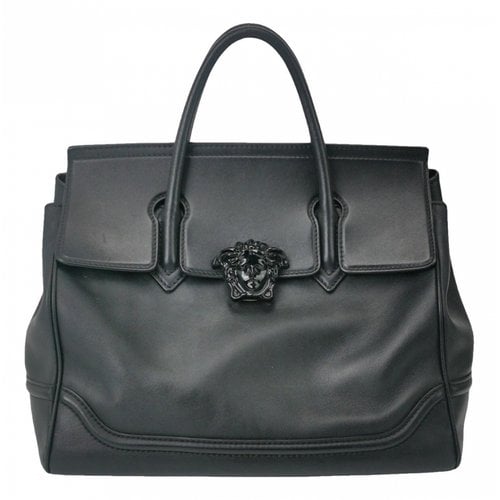 Pre-owned Versace Palazzo Empire Leather Bag In Black