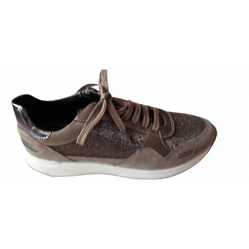Pre-owned Geox Glitter Trainers In Metallic