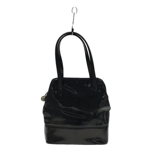 Pre-owned Versace Patent Leather Handbag In Black