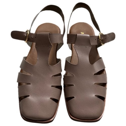 Pre-owned Anne Thomas Leather Sandal In Other
