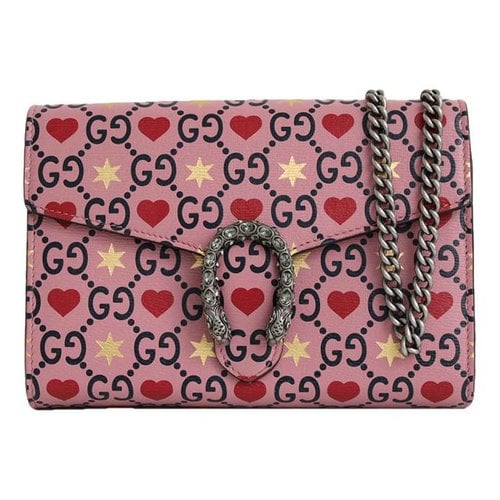 Pre-owned Gucci Dionysus Chain Wallet Leather Crossbody Bag In Pink