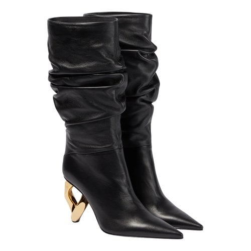Pre-owned Jw Anderson Leather Boots In Black