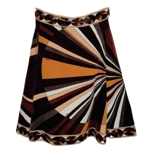 Pre-owned Emilio Pucci Velvet Mini Skirt In Multicolour