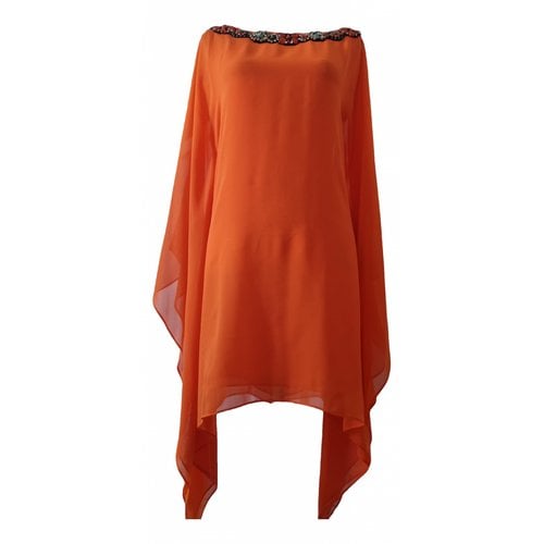 Pre-owned Luisa Spagnoli Silk Mini Dress In Orange