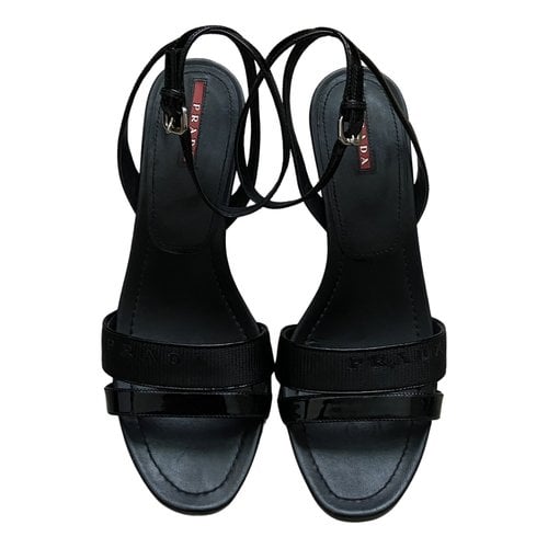 Pre-owned Prada Leather Sandal In Black