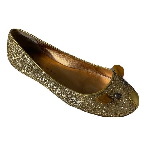Pre-owned Marc By Marc Jacobs Leather Flats In Gold