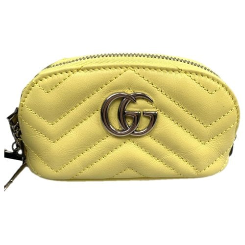 Pre-owned Gucci Sylvie Leather Clutch Bag In Yellow