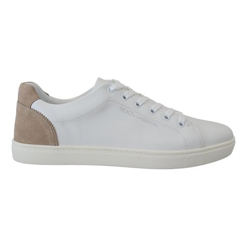 Pre-owned Dolce & Gabbana Leather Low Trainers In White