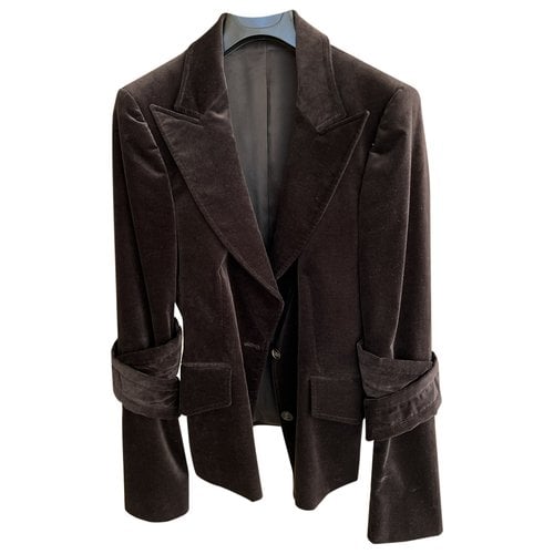 Pre-owned Gucci Velvet Suit Jacket In Black