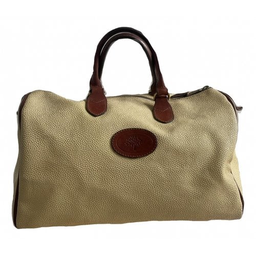 Pre-owned Mulberry Leather Bowling Bag In Beige