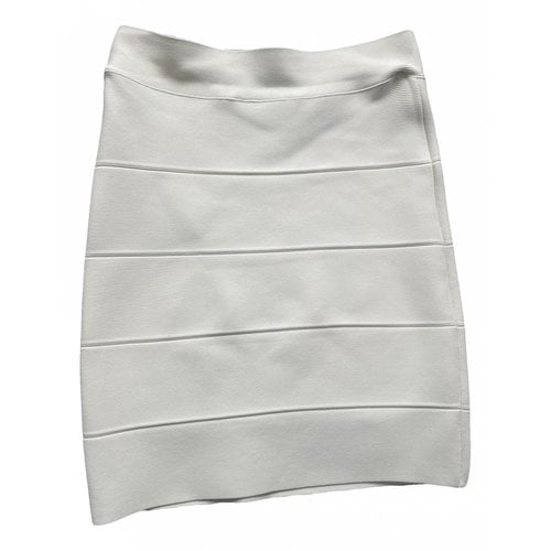 Pre-owned Bcbg Max Azria Mini Skirt In White