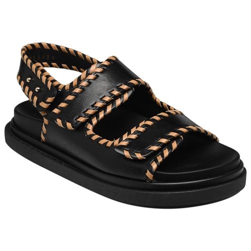 Pre-owned Alohas Leather Sandals In Black