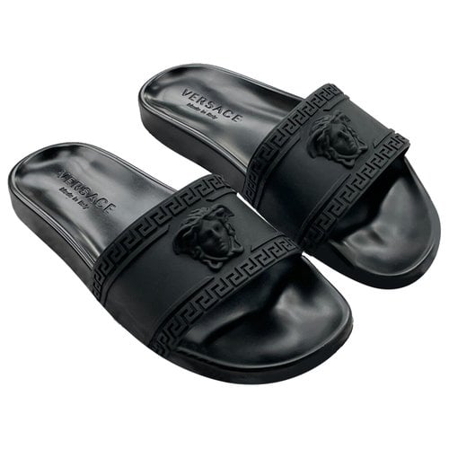 Pre-owned Versace Sandals In Black