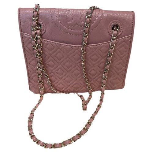 Pre-owned Tory Burch Leather Crossbody Bag In Pink
